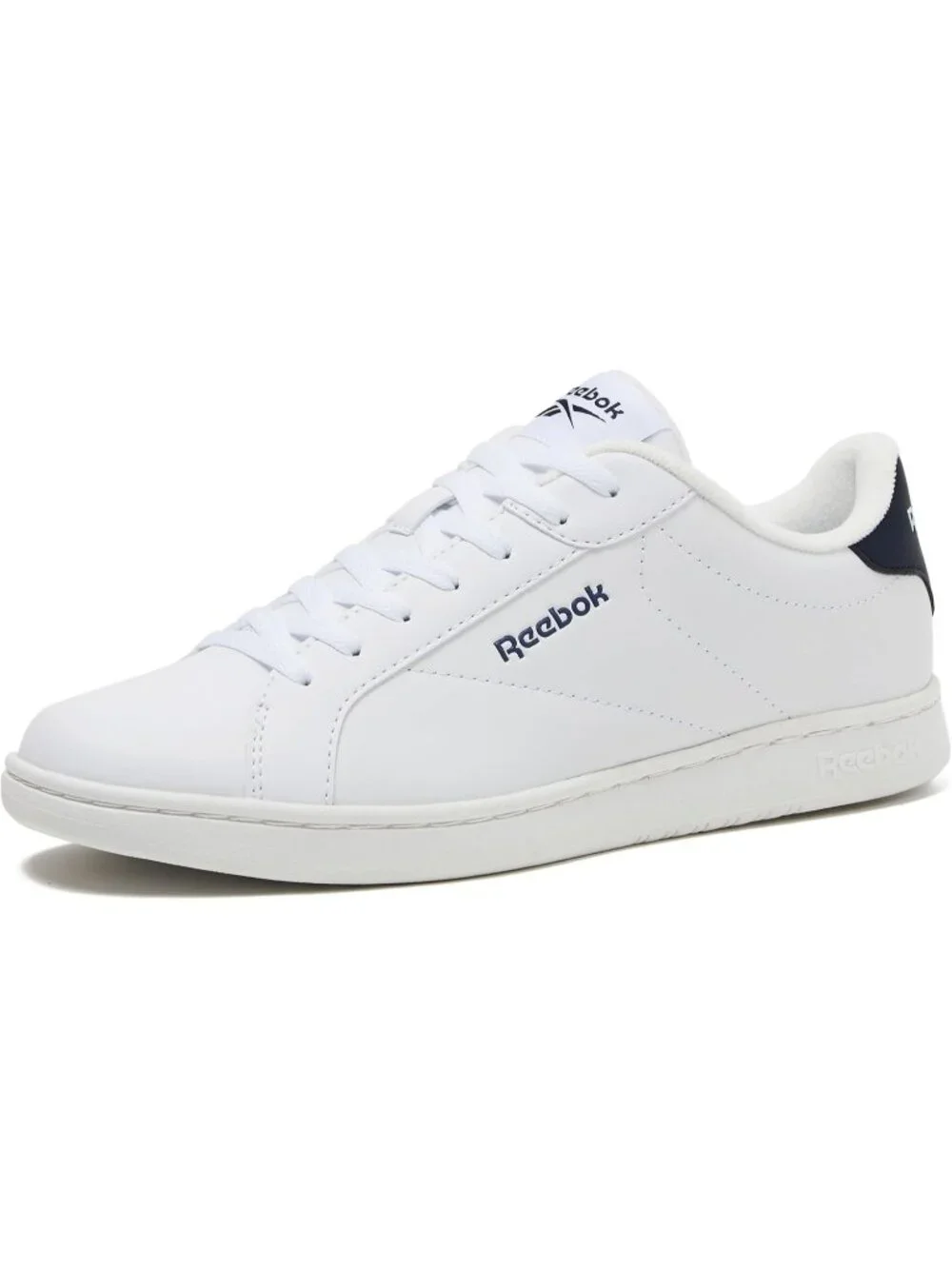 Men's White Navy Tennis Shoes Casual Lace Up High Top Athletic Running Sneaker